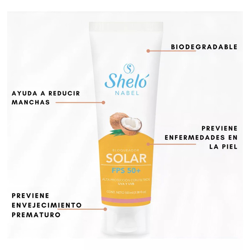 Sheló Nabel Bloqueador Solar FPS 50 Filtro UVA / UVB