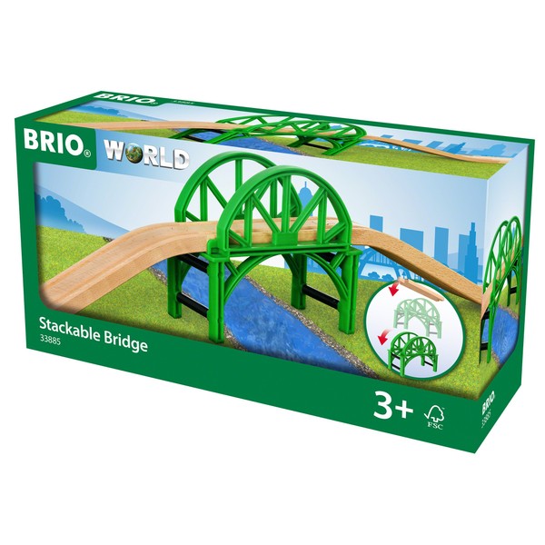 BRIO World Stackable Bridge for Kids Age 3 Years Up - Compatible with all BRIO Train Sets & Accessories