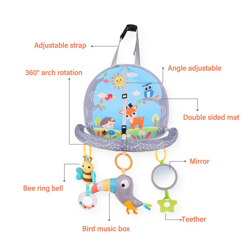 Baby Car Backseat Toy Adjustable Safe Educational Car Travel Newborn