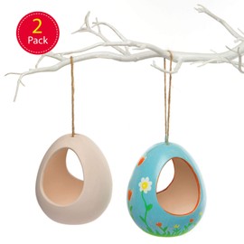 Baker Ross AR267 Bird Feeders for Crafts - Pack of 2, Ceramic Painting Art Activities for Kids, 11cmx9cm