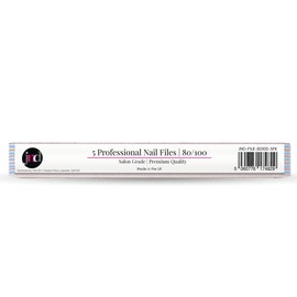 New* JND Professional Salon Grade Double Sided Emery Board Nail Files Buffer Polisher Natural Manicure Pedicure Acrylic Gel Nails (5Pack) (80/100)