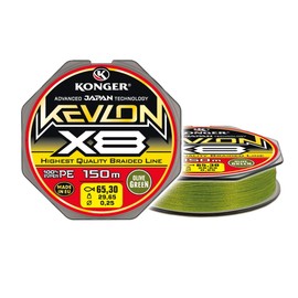 Konger KEVLON Braided Line Olive Green 8-Way Braided Line Fishing Line 150 m 0.04-0.25 mm (0.16 mm/17.35 kg)