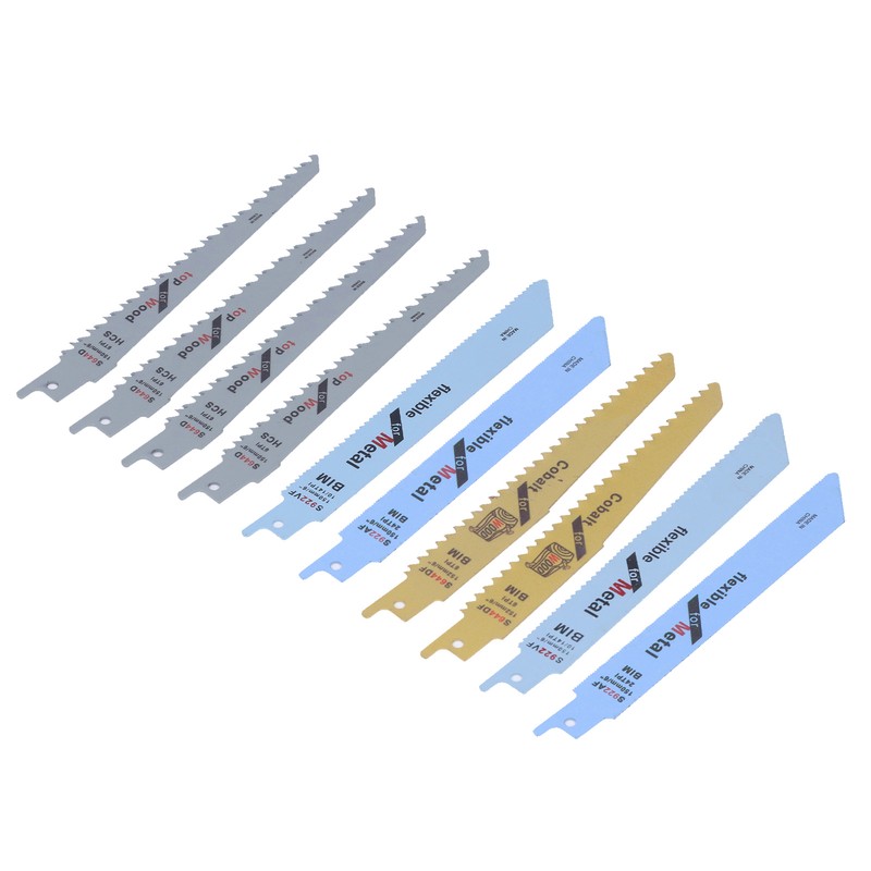 10Pcs Reciprocating Saw Blades High Carbon Steel Bimetal Sabre Saws