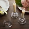 Low Glass Taper Candle Holders fit Candle Base Diameter 5/6-7/8