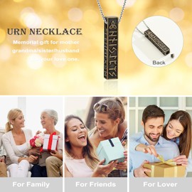 QGJNSGC Nordic Viking Urn Necklace for Ashes, Rune Wand Cremation Jewellery for Men and Women, Celtic Knot Urn Pendant Keepsake, Vintage Amulet Jewellery, Ashes Locket, Stainless Steel, No Gemstone