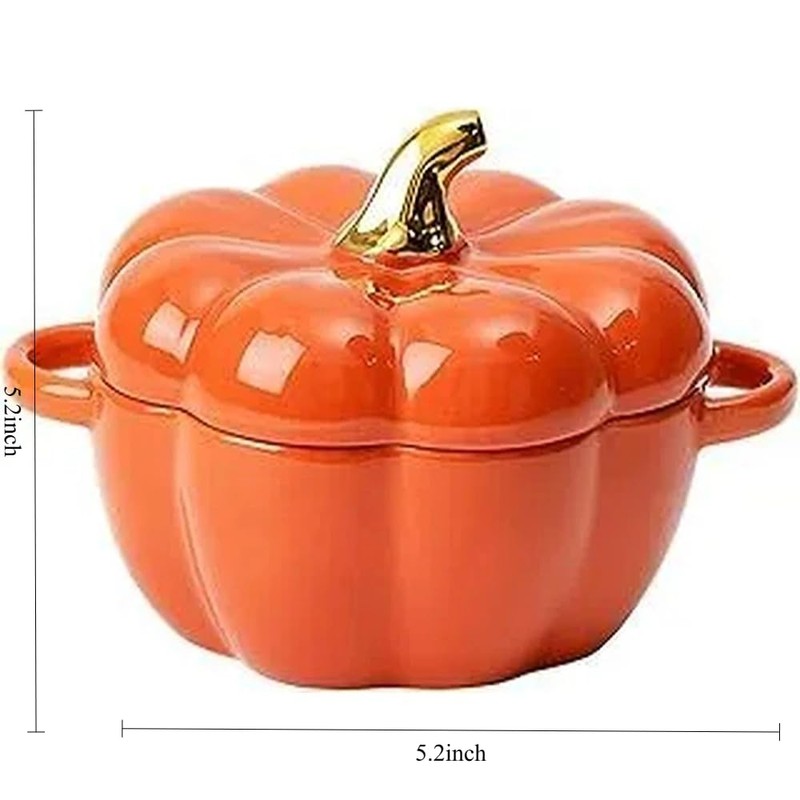 Pumpkin Shaped Ceramic Casserole Pot