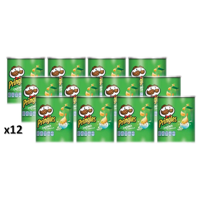 Pringles Papas Crema/Cebolla - 12 Vasitos De 37 Grs