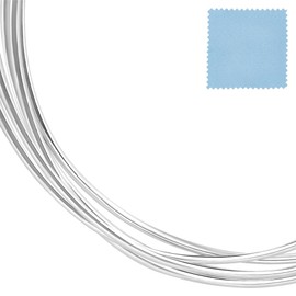 Beebeecraft 22 Gauge/0.4mm Absolut Weicher 925 Mm Sterlingsilberdraht Runder Basteldraht Mit Transparenter Tasche Und 1 Teiligem Silberpoliertuch Für Die Schmuckherstellung Ohrring Perlenherstellung