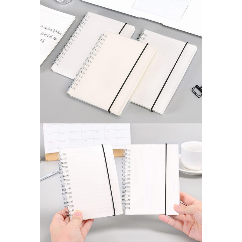 Shulaner Spiral Notebook A6 Blank, 80 Sheets Paper, PP Matte