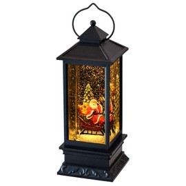 DRomance Nativity Music Snow Globe Lantern with Timer Battery Operated & USB Powered Lighted Singing Snow Globe Lamp Spinning Water Swirling Glitters Christmas Decor 4" x 4" x 12"