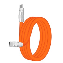 chubbycable Chubby 2.0 Fast Charging Cable Durable Soft Silicone USB C Cable 240W Extra Thick Phone Charger Cord Data Transfer Cord, Orange, Type-C to Type-C, 9.8 FT