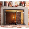 Fire Beauty Fireplace Screen with Magnetic Doors,Large Metal Fire Place