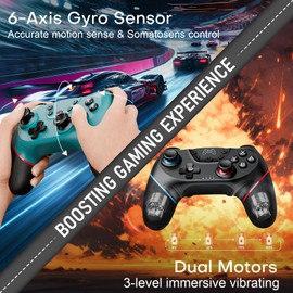 Diswoe Switch Controllers, 2 Pack Wireless Pro Controller for Switch 2/Lite/OLED with Mappable Buttons, Hall Effect Gaming Controller for PC/Android with Motion Control/Vibration/Turbo/Wake Up
