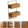 Angoily Woven Wall Mount 2-Tier Storage Sorter Basket with 5