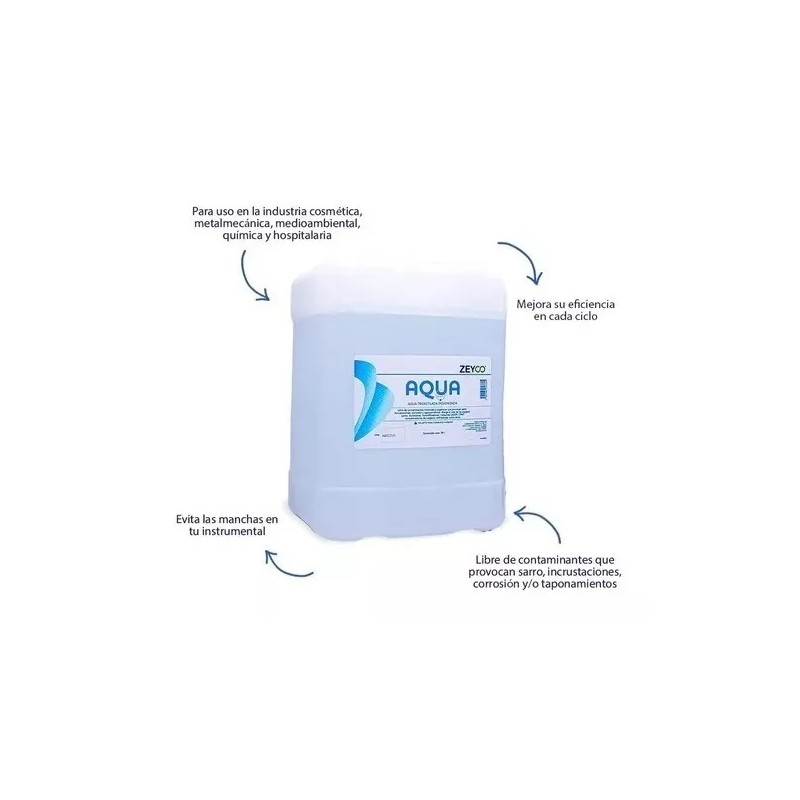 Zeyco Agua Tridestilada Desionizada Zeyco 20 Litros