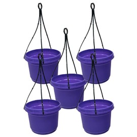 Austin Planter Flower Pots with Hangers 11 inch Purple Case of 5
