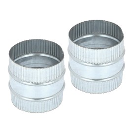PATIKIL 4 Inch Duct Connector Coupling, 2 Pcs Galvanized Steel Straight Dryer Vent Coupler Flexible Ducting Collar Connector Round Crimped Ventilation Duct Extension for HVAC System Pipe