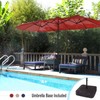 PHI VILLA 15ft Large Patio Umbrella with Base, Double-sided Outdoor