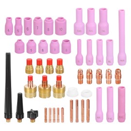 sourcing map 63pcs Tig Torch Kit for WP-9, WP-20, WP-25 with TIG Welding Torch Tungsten Electrode Holder Connector Ceramic Nozzle for Welding Related Equipment