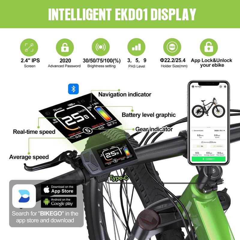 Varstrom EBike Display: 2.4" Ebike Screen for Tong-Sheng Mid Motor