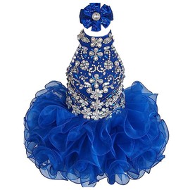 Junguan - Vestidos cortos de fiesta de cumpleaños para bebés y niñas, vestido de fiesta de cumpleaños con tutú, Azul Real, 3 Años