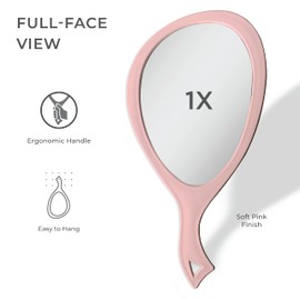 Zadro Teardrop Large Hand Mirror Handheld Mirror for Hair Cutting Self Ergonomic Hand Mirrors with Handle Glass Mirrors