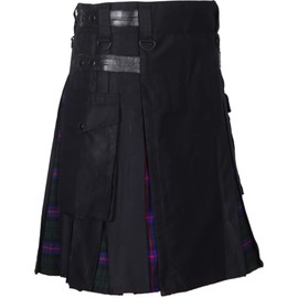 Hybird Men's Utility Kilt with Leather Strap (Clan Armstrong, 34 inches - 86.36 cm), Clan Armstrong