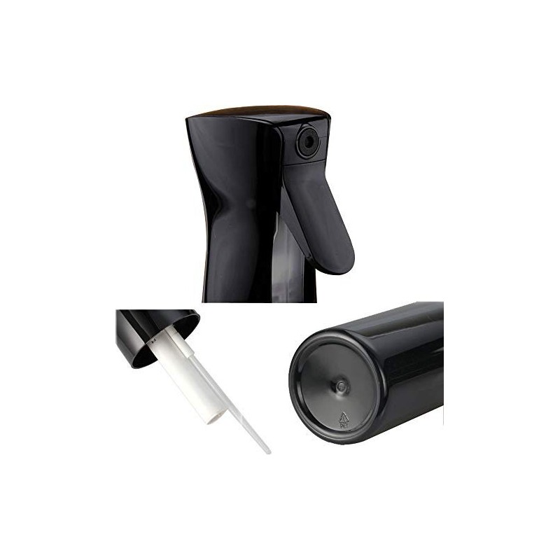 DilaBee Black Hair Spray Water Bottle Continuous Pressurized 360 Fine