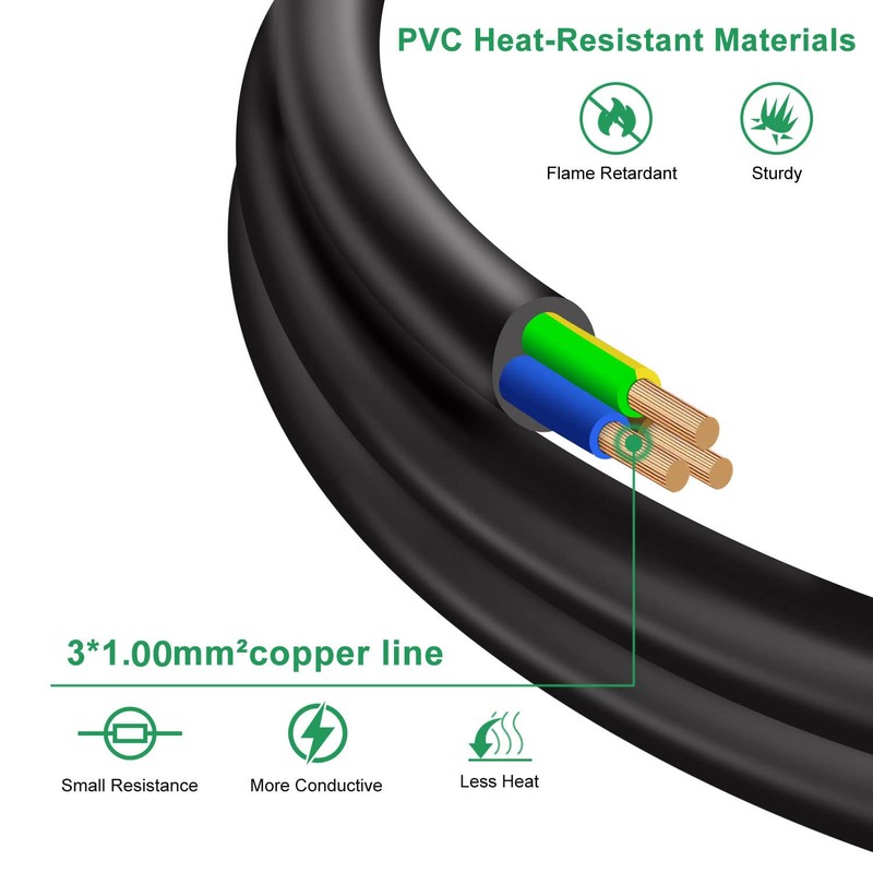 TISDLIP 1 Way Extension Lead 1M(Plug Included), Sturdy and Fireproof