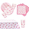 Flamingo Party Decorations Tableware Supplies Set of 16 includes Disposable