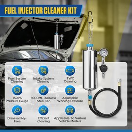Fuel Injector Cleaner Kit, Non-Dismantle Fuel System Cleaner 1000ML 150PSI Fuel Injector Cleaner Tool, Pressure Adjustment & Relief Car DIY Fuel Injector Cleaning Kit for Gasoline Car Throttle Body