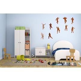 StickerDeen | Floss Dancer Gaming Style Decoration Removable Wall Art Vinyl Decal Stickers | (Pack of 10) (Copper Metallic