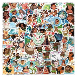 TUMAJI 100Pcs Princess Moa_na Stickers, Cartoon Aesthetic Princess Stickers Packs for Water Bottle Laptop Phone Scrapbook Journaling, Vinyl Waterproof Cute Movie Film Decals for Teens Adults