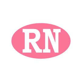 RN Nurse Pink Sticker Bumper Sticker Oval 5" x 3" Car Decal Nursing Gift Registered Nurse (4)