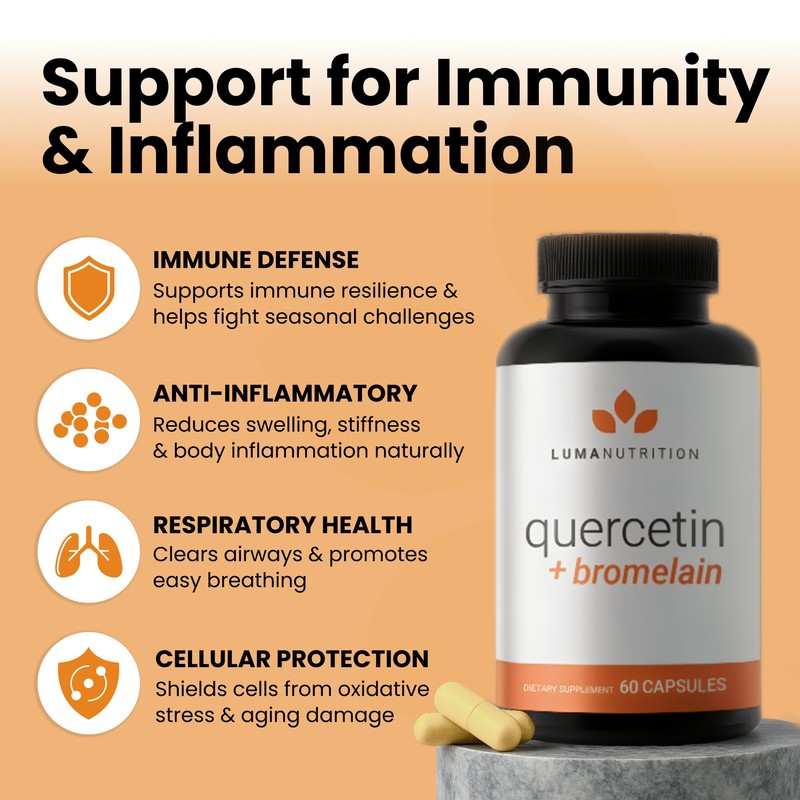 Luma Nutrition Quercetin 500mg - Quercetin with Bromelain Supplement -