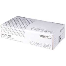 Unigloves Unicare Clear Vinyl GS0065-A Examination - Multipurpose, Powder Free and Latex Free Disposable Gloves, Box of 100 Gloves, Clear, Extra Large