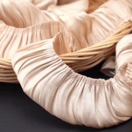 IDONGCAI Ruffle Lace Trim 5 Yards Pleated Edge Trim Hem Lace for Sewing (Champagne)