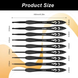 Crochet Hook 9 Pieces, Crochet Hook Set, Many Specifications, Matte Black Design, Crochet Hooks, Easy to Use, Suitable for Beginners, Arthritis Patients and Knitting Enthusiasts