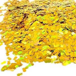 Gold Pineapple Holographic Shape Glitter for tumblers Polyester Nail Art Confetti Summer (2oz)