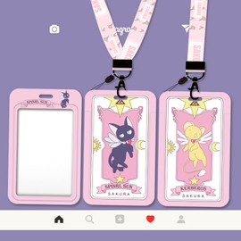 Cardcaptor Sakura Character Pass Case, ID Card Holder, Employee ID Card Holder, Commuter Passage, Name Badge Case, IC Card Case, Vertical Type, Key Chain Included, Strap Included, D-2 Piece Set Straps
