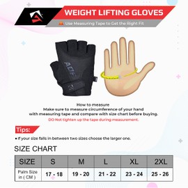 AQF Weight Lifting Gloves Ultralight Breathable Gym Gloves for Workout, Fitness, Cross Training, Bodybuilding Men Women (M, Black)