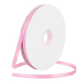 Leyice 1/4 Inch Pink Satin Ribbon 100 Yards Double Faced Craft Ribbons Solid Color Fabric Ribbons Roll for Gift Wrapping Wedding and Festival Decor (Pink)
