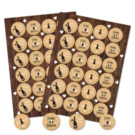 Logbuch-Verlag 48 pegatinas de Pascua con texto en alemán "Frohe Ostern Text Aufkleber Deko natur schwarz weiß rund 4 cm