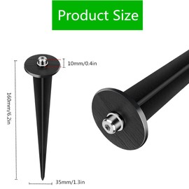 Tkocisa 12 Pack Metal Replacement Stakes Spike, Solar Light Stakes Flood Light Ground Stake Threaded Spike Solar Pathway Lights Spike for Garden Lights Landscape Yard Pathway Lamps Pole 6.3 Inches