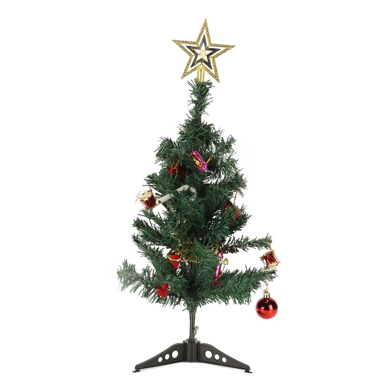 19.7inch Tabletop Christmas Tree Mini Artificial Decorated Christmas Tree Set