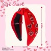 BYETOCE Valentine’s Day Knotted Headband for Women Red Love Heart