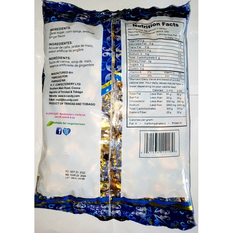 KC Ginger Mints 2lbs 7.7ozs (1125g)