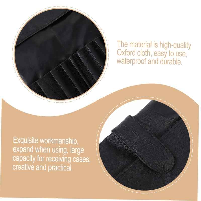 Gatuida Portable Makeup Brush Rolling Case with Elastic Pockets Travel