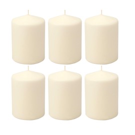 Stonebriar 35 Hour Long Burning Unscented Pillar Candles, 3x4, Ivory