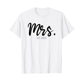 Wedding Matching Gifts Mrs. Est. 2023 Bridal Gift Bride T-Shirt